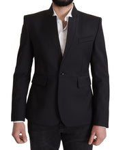 Black Wool Single Breasted Coat Men Blazer Dolce & Gabbana