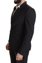 Black Wool Single Breasted Coat Men Blazer Dolce & Gabbana