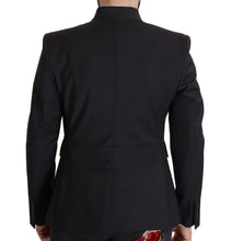 Black Wool Single Breasted Coat Men Blazer Dolce & Gabbana