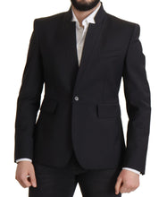 Black Wool Single Breasted Coat Men Blazer Dolce & Gabbana