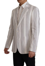 White Stripes Cotton Single Breasted Blazer Dolce & Gabbana