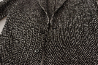Gray Cotton Single Breasted Fantasy Blazer Dolce & Gabbana
