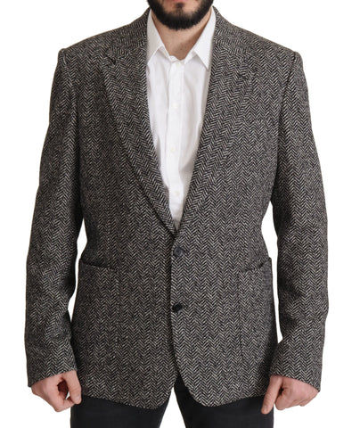 Gray Cotton Single Breasted Fantasy Blazer Dolce & Gabbana
