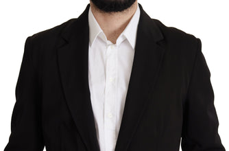 Black Wool Single Breasted Coat Blazer Dolce & Gabbana
