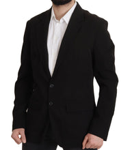 Black Wool Single Breasted Coat Blazer Dolce & Gabbana