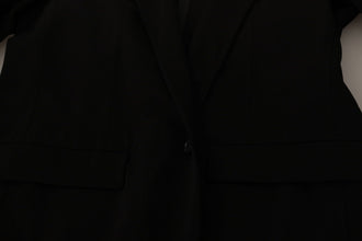 Black Wool Single Breasted Coat Blazer Dolce & Gabbana