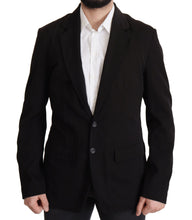 Black Wool Single Breasted Coat Blazer Dolce & Gabbana