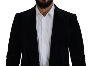 Black Cotton Cardigan Long Coat Men Jacket Dolce & Gabbana