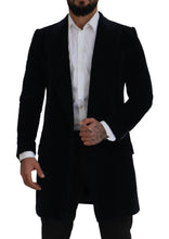 Black Cotton Cardigan Long Coat Men Jacket Dolce & Gabbana