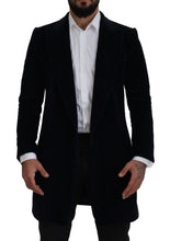 Black Cotton Cardigan Long Coat Men Jacket Dolce & Gabbana
