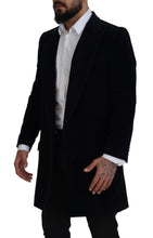 Black Cotton Cardigan Long Coat Men Jacket Dolce & Gabbana