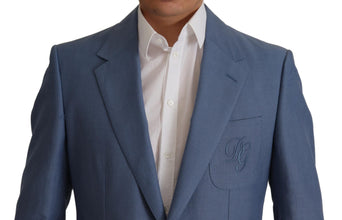 Blue Single Breasted Logo Blazer Jacket Dolce & Gabbana