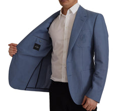 Blue Single Breasted Logo Blazer Jacket Dolce & Gabbana