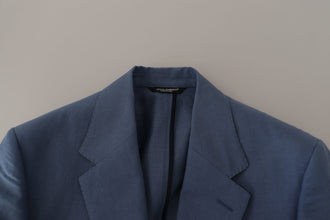 Blue Single Breasted Logo Blazer Jacket Dolce & Gabbana