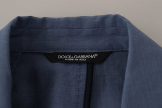 Blue Single Breasted Logo Blazer Jacket Dolce & Gabbana