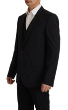 Black Jacket Vest 2 Piece MARTINI Blazer Dolce & Gabbana
