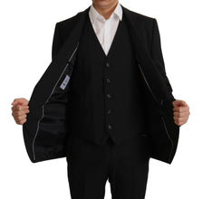 Black Jacket Vest 2 Piece MARTINI Blazer Dolce & Gabbana