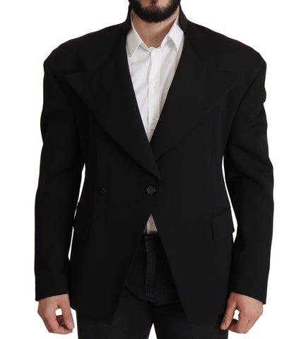 Black Wool Single Breasted Jacket Blazer Dolce & Gabbana