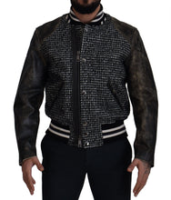 Black Houndstooth Polyester Bomber Jacket Dolce & Gabbana