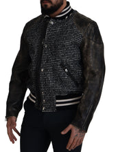 Black Houndstooth Polyester Bomber Jacket Dolce & Gabbana
