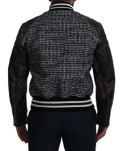 Black Houndstooth Polyester Bomber Jacket Dolce & Gabbana
