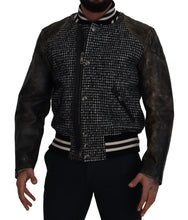 Black Houndstooth Polyester Bomber Jacket Dolce & Gabbana