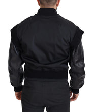 Black Nylon Crystals Coat Buttons Jacket Dolce & Gabbana