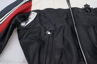 Black Leather Hooded Blouson Coat Jacket Dolce & Gabbana