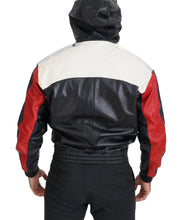 Black Leather Hooded Blouson Coat Jacket Dolce & Gabbana
