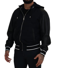 Black Polyester Hooded Blouson Coat Jacket Dolce & Gabbana