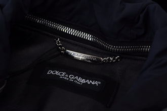 Black Polyester Hooded Blouson Coat Jacket Dolce & Gabbana