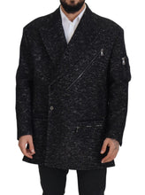 Black Wool Double Breasted Coat Men Jacket Dolce & Gabbana