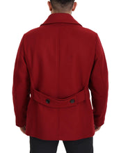 Red Wool Double Breasted Coat Jacket Dolce & Gabbana