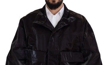 Bordeaux Nylon Collared Men Coat Jacket Dolce & Gabbana