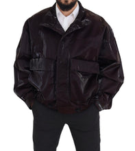 Bordeaux Nylon Collared Men Coat Jacket Dolce & Gabbana