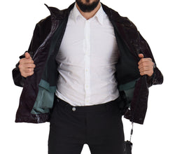 Bordeaux Nylon Collared Men Coat Jacket Dolce & Gabbana
