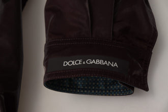 Bordeaux Nylon Collared Men Coat Jacket Dolce & Gabbana