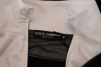 Black Polyester Hooded Full Zip Jacket Dolce & Gabbana