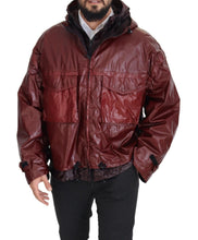 Bordeaux Cotton Hooded Full Zip Jacket Dolce & Gabbana