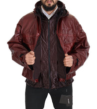Bordeaux Cotton Hooded Full Zip Jacket Dolce & Gabbana