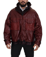 Bordeaux Cotton Hooded Full Zip Jacket Dolce & Gabbana