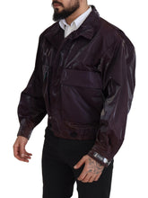 Purple Nylon Collared Biker Coat Jacket Dolce & Gabbana