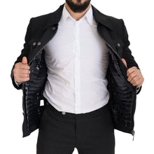 Black Wool Collared Full Zip Jacket Dolce & Gabbana