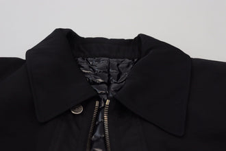 Black Wool Collared Full Zip Jacket Dolce & Gabbana