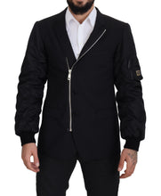 Black Wool Full Zip Long Sleeves Jacket Dolce & Gabbana