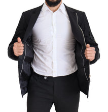 Black Wool Full Zip Long Sleeves Jacket Dolce & Gabbana