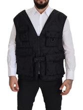 Black Nylon Full Zip Sleeveless Jacket Dolce & Gabbana