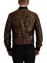 Brown Feather Full Zip Blouson Jacket Dolce & Gabbana