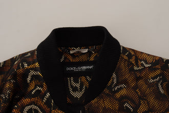 Brown Feather Full Zip Blouson Jacket Dolce & Gabbana