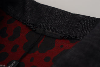 Black Cotton Full Button Denim Jacket Dolce & Gabbana